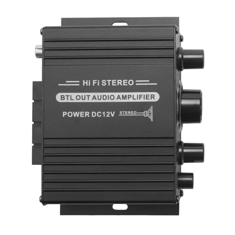 A21E-12V Mini Audio Power Car Amplifier Digital Audio Receiver AMP Dual Channel 20W+20W Bass Treble Volume Control For Home