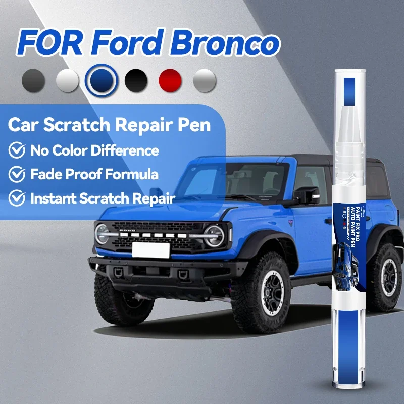 

Новинка 2026: Ручка-корректор для ремонта лакокрасочного покрытия автомобиля, для Ford Bronco 1966-2025, аксессуары для устранения царапин, цвета: синий, белый LB, серебристый YZ