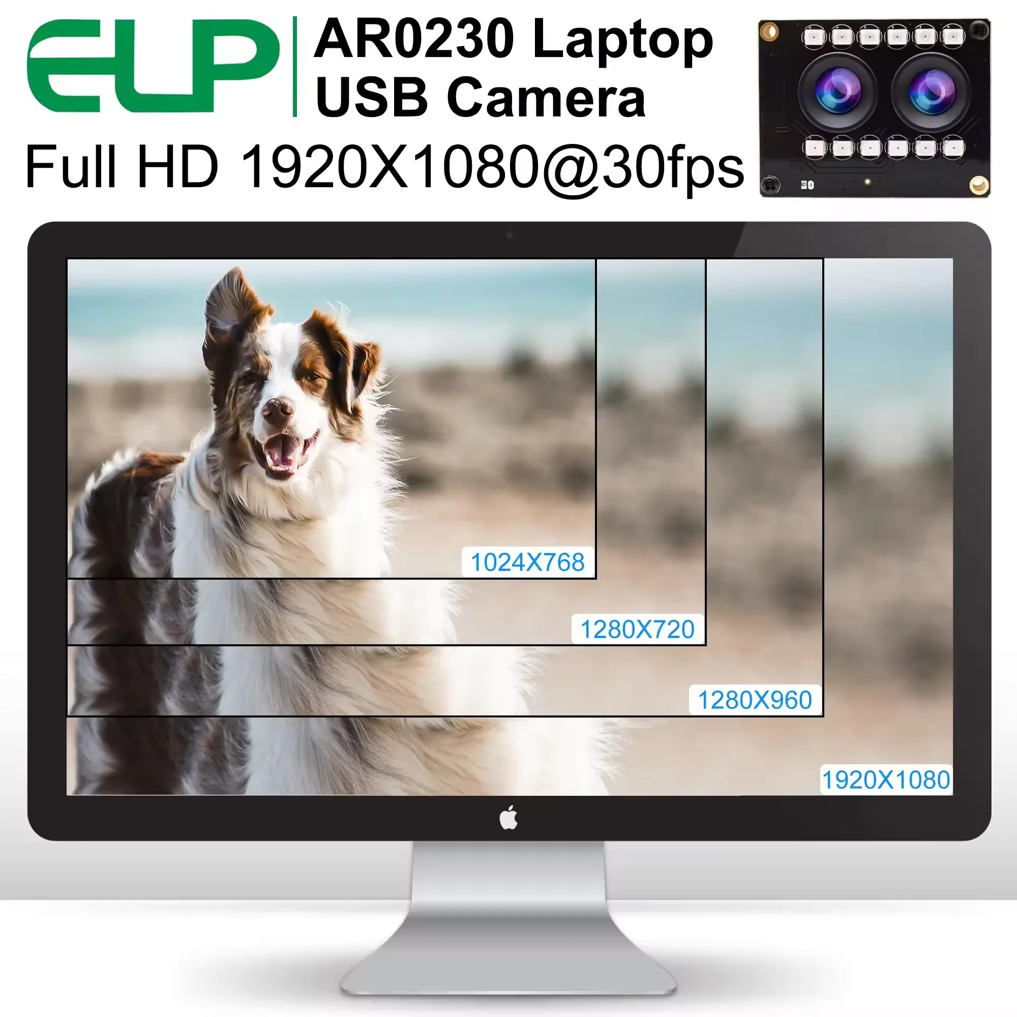 ELP 1080P 30fps WDR USBカメラ 3Dステレオ FHDウェブカメラ 可視光と赤外線カメラ 2本のUSBケーブルから産業用転送
