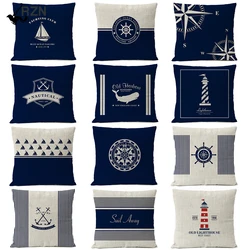 Blue Sea Pillow Cover Boat Anchor Pillowcase Home Boho Decor Cushions Home Decor Luxury Designer Office Chairs 40x40 45x45 50x50