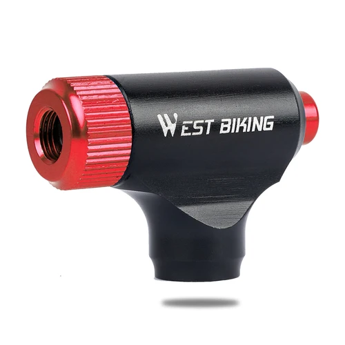 Imagen 2 del producto WEST BIKING Mini inflador de CO2 bomba de bicicleta inflado de neumáticos súper rápido bomba de bicicleta portátil tubo de neumático de aleación de aluminio para bicicleta MTB