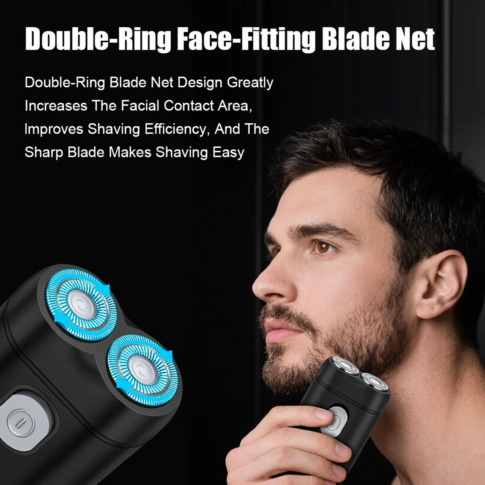 

Portable Men's Shaver Rechargeable Electric Beard Shaving Razor Double Blade Head Hair Cutting Machine Grooming Hair Cutters 1pc