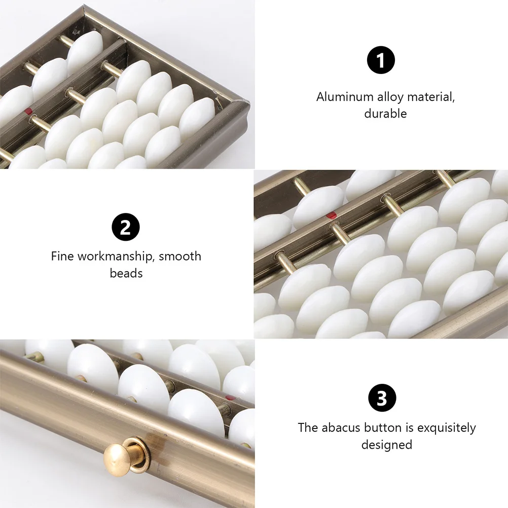 

2 Pcs Abacus Chinese Style for Kids Math to Teach Counting Children Bead Accountants Arithmetic Toy Aluminum Alloy Learning