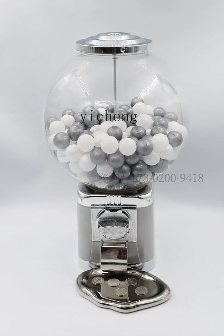 ZK Silver Gashapon Machine Decoration round Retro Decorative Coffee Storage Cans Vending Machine