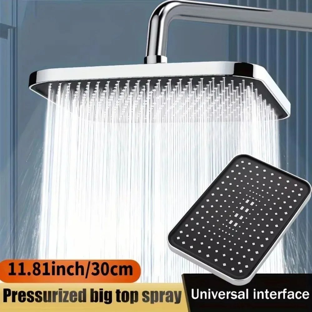 

High Pressure Top Spray Showerhead ABS Overhead Rain Rain Shower Head Large Size 360° Rotation Large Flow Booster Water Saving
