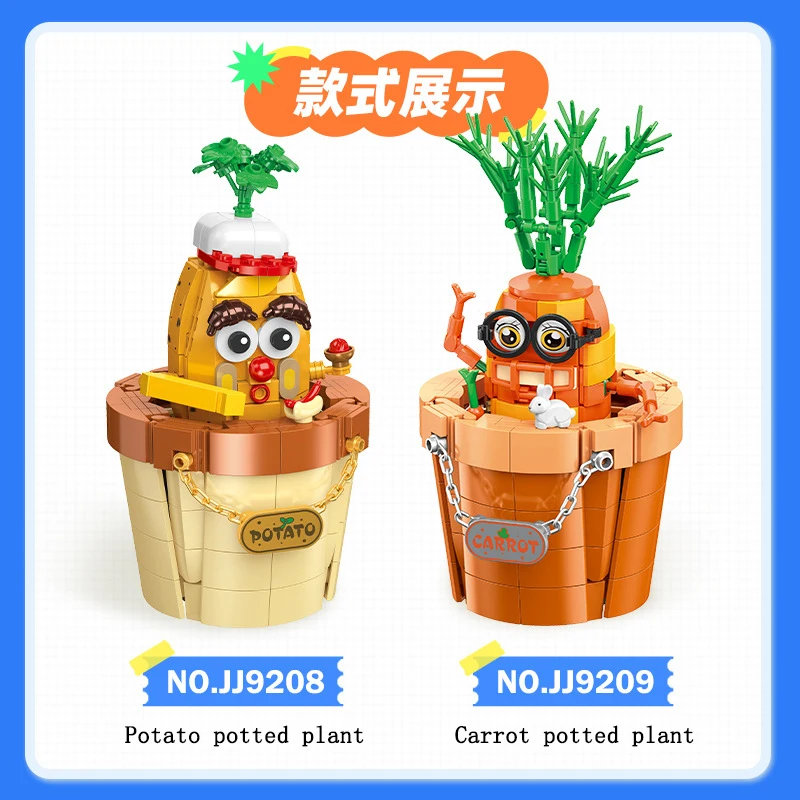 Aardappel potplant Bouwsteen ABS plastic Leuke Desktop Decoratie Wortel plant model creatieve cadeaus voor vrienden kinderen