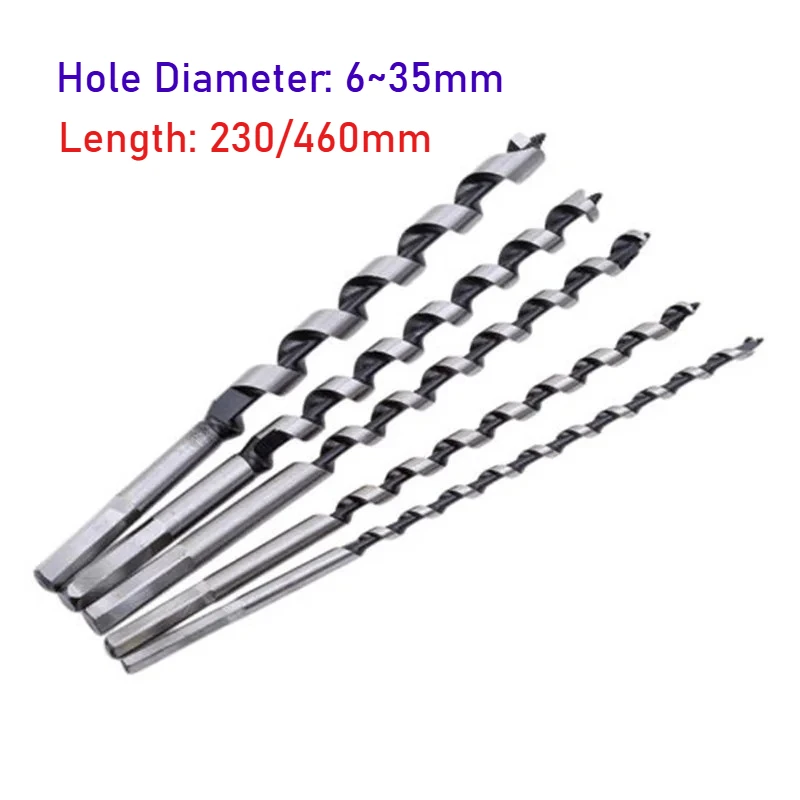 Hole Diameter 6~35mm High Carbon Steel Woodworking Extended Deep Hole Twist Drill Bit For Drilling Holes Special Long Rod Wood