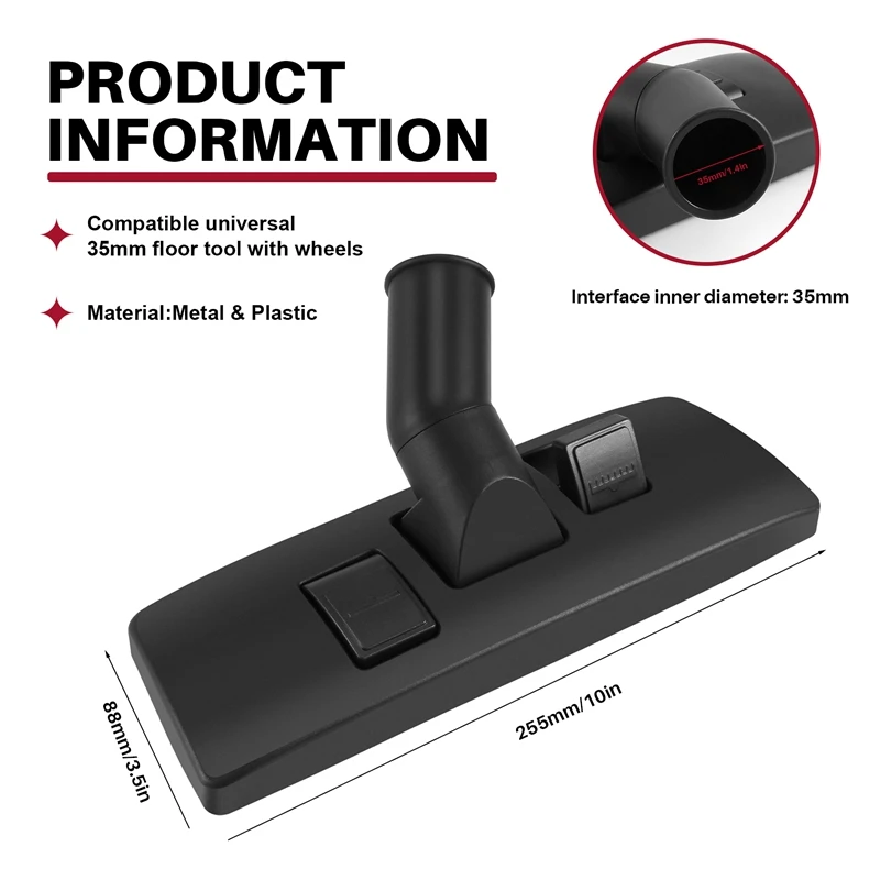 Vacuum Cleaner 35mm Carpet Floor Tool Brush Attachment with Swivel Head AU STOCK-A68X - view 5
