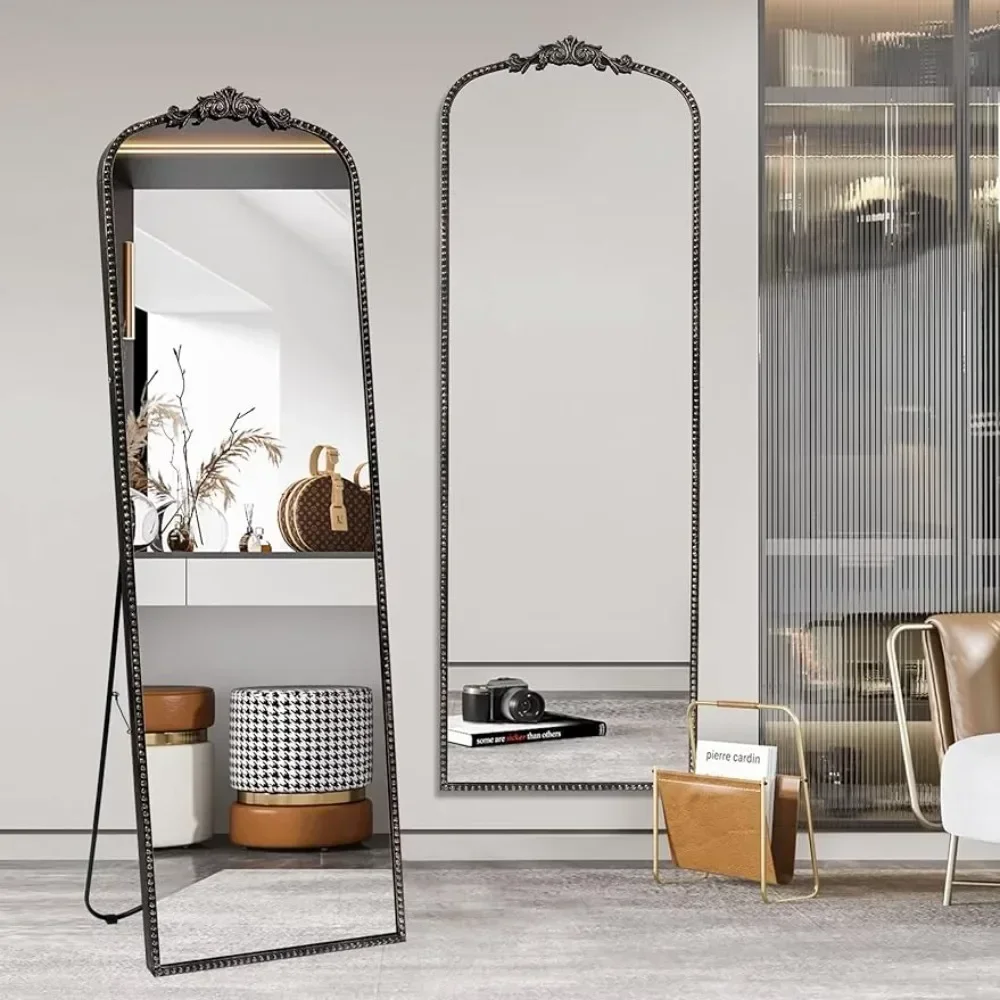 Floor-to-ceiling full-length mirror with dresser, full-length mirror wall-mounted, freestanding or wall-mounted or wall-mounted