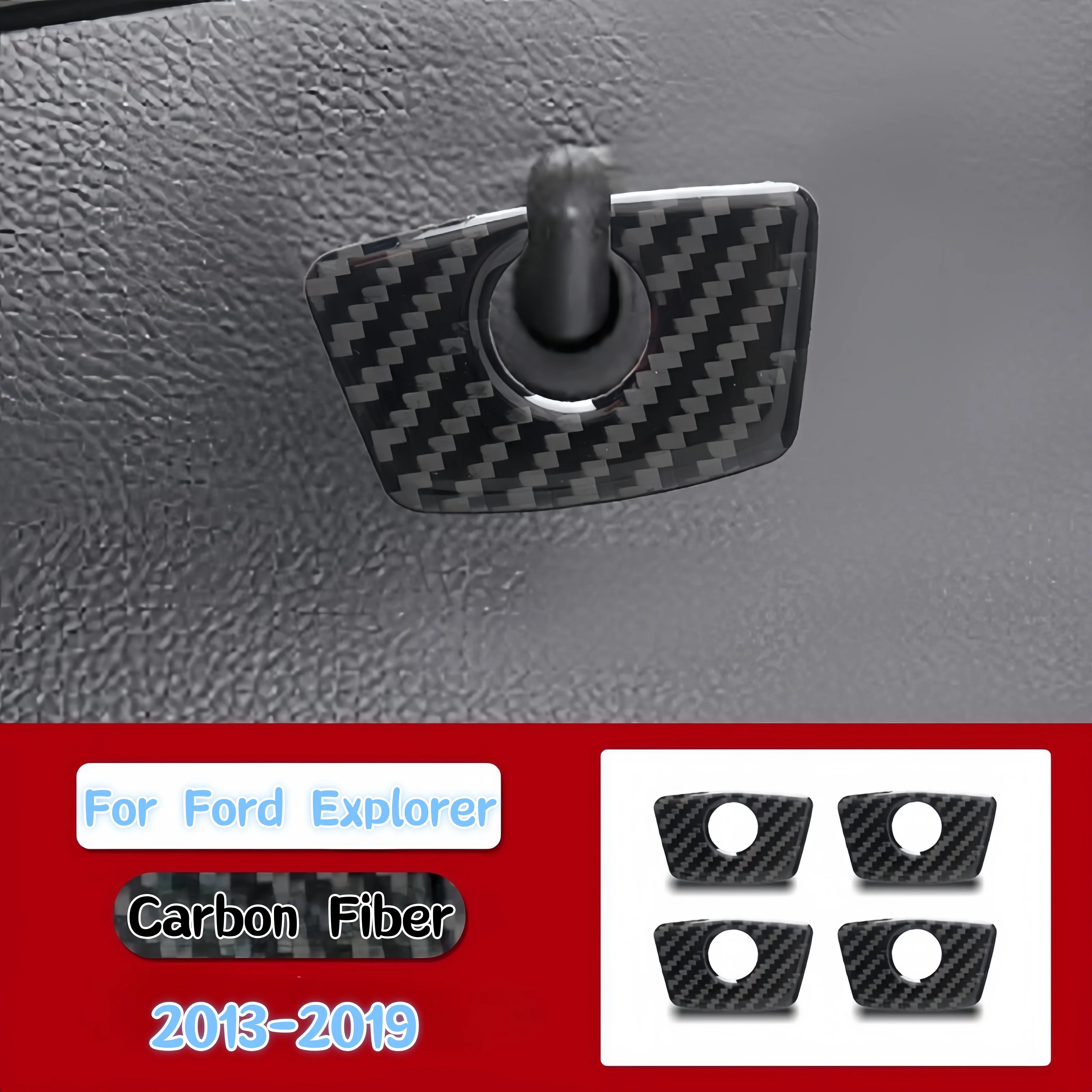 

For Ford Explorer 2013-2019 Car Accessories Carbon Fiber Interior Car Door Locks Frame Decoration Cover Trim Stickers