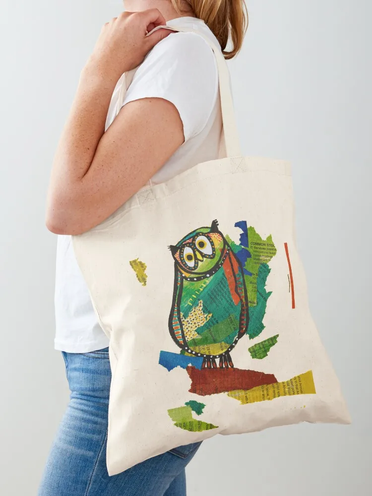 Owl Flirting with the world II Tote Bag canvas tote bags Portable shopping bag Shopper handbag Canvas Tote Bag