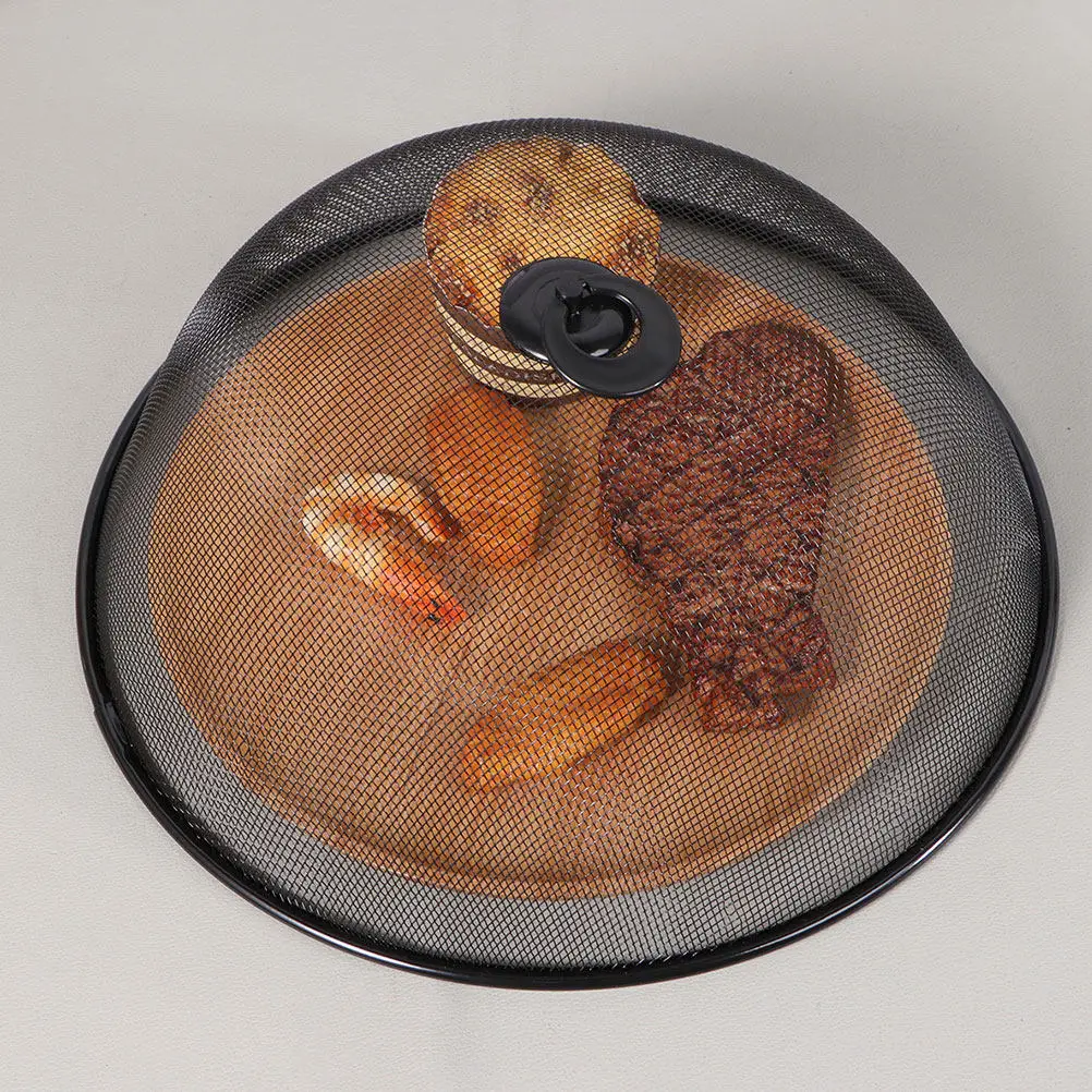 Mesh Food Tents for Campers to Keep Food Clean, 4 Pcs Black Stainless Steel Reusable Set for Plates, Bowls and Picnics