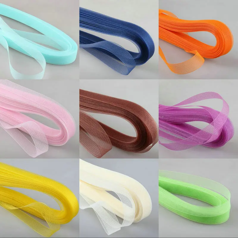 Wide Soft Plain Horsehair Crinoline Mesh Braid Trimming For Fascinator Hats Wedding Skirt DIY Sewing Accessories Multiple Colors