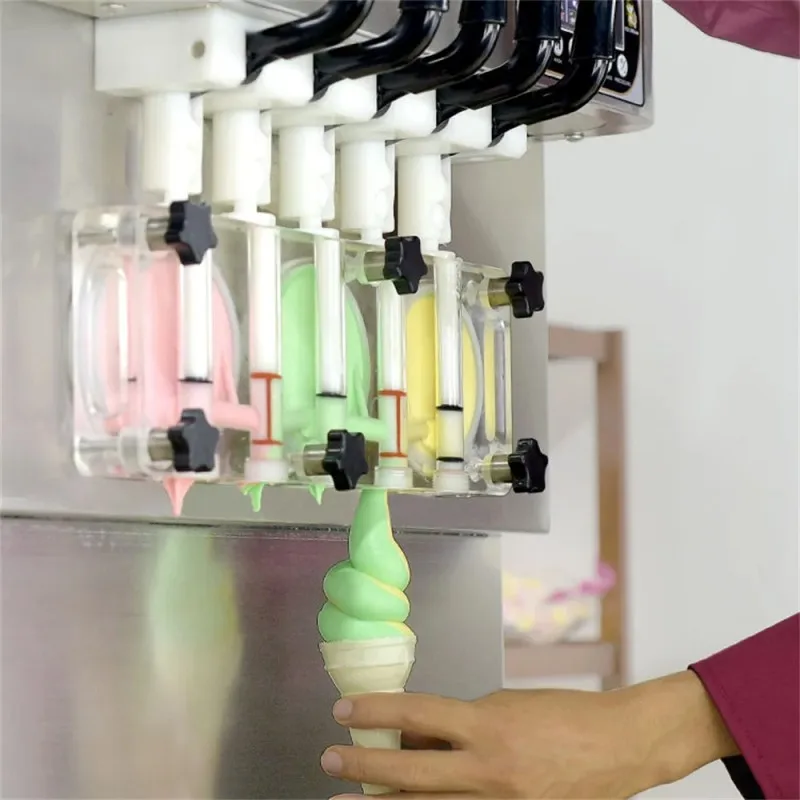 Máquina para hacer helados suaves, 5 sabores, Color arcoíris