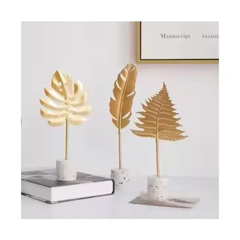 for Stunning Handmade Metal Leaf Centerpiece Dining Table Ornament Modern Luxury Design Customizable High Quality Durable