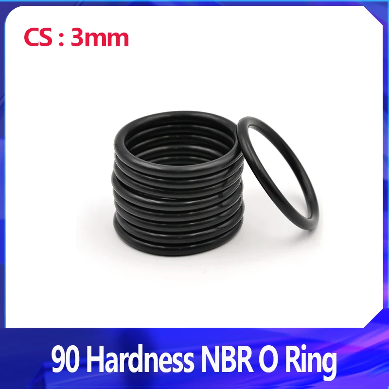 CS 3mm, 90 Hardness NBR O Ring, Nitrile Rubber Sealing Ring, Round O Type Corrosion Oil Resist Sealing Washer