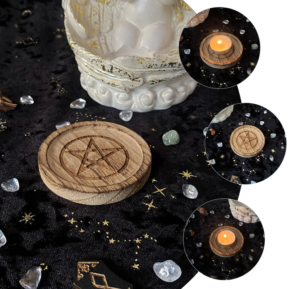 

Votive Tea Light Holder Wooden Unique Pentagram Decorative Table Centerpiece Home Wedding Party Decoration