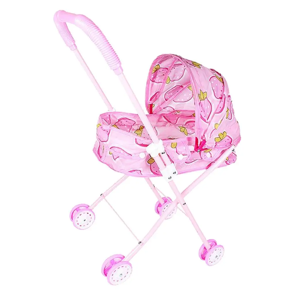 Pink Doll Outdoor Baby Buggy Stroller Child Push Cart Stroller Doll