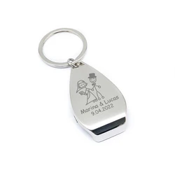Wedding Gifts Party Favors Personalized Keychain Bottle Openers Wedding Souvenirs for Guests Customised Metal Key Rings