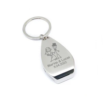 Wedding Gifts Party Favors Personalized Keychain Bottle Openers Wedding Souvenirs for Guests Customised Metal Key Rings