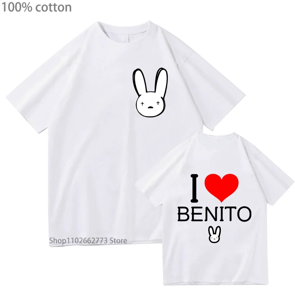 سيئة الأرنب قميص أنا أحب بينيتو تي شيرت UN VERANO SIN TI تي شيرت الرجال الهيب هوب تي شيرت 100% القطن الشارع الشهير المرأة الصيف التي شيرت