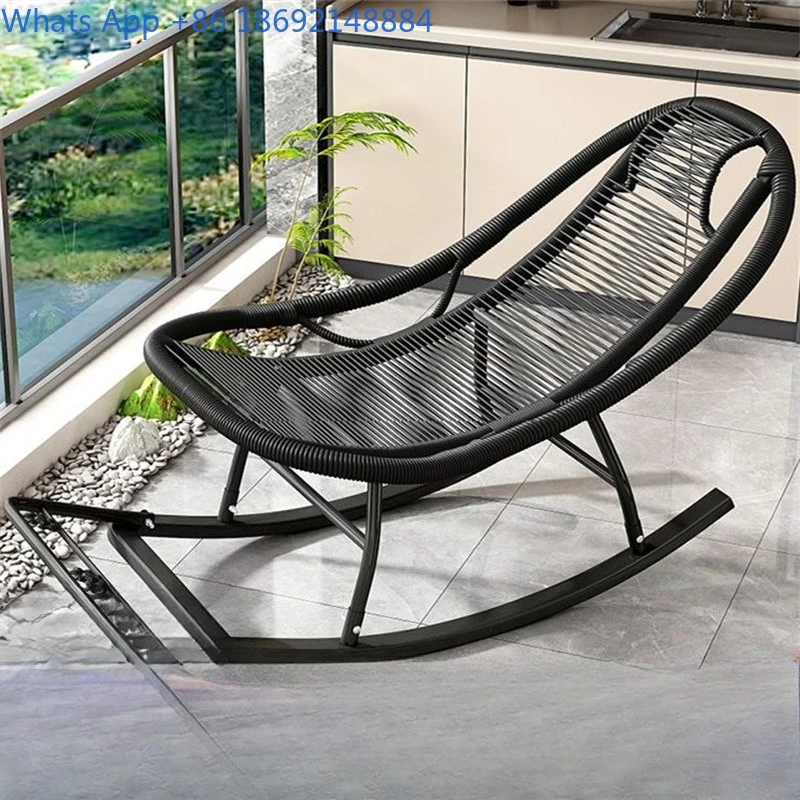 كرسي هزاز للبالغين في غرفة المعيشة والشمس للاسترخاء في الهواء الطلق #3