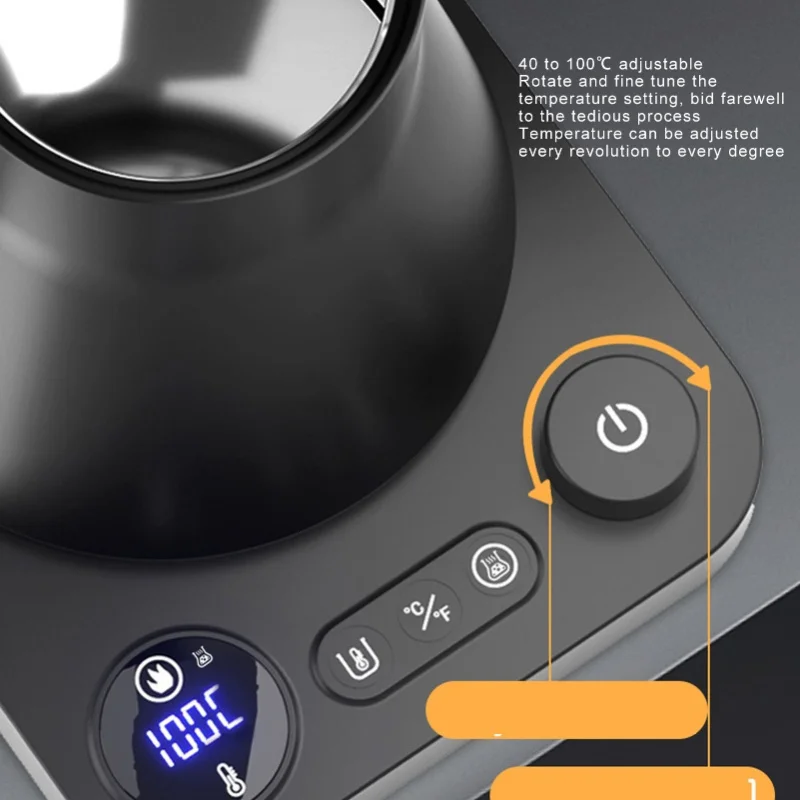 1200W Electric Gooseneck Kettle 304 Stainless Steel Precise Temperature Control Teapot Pour Over Coffee Kettle 110V/220V