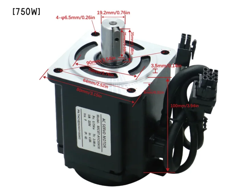 HOT 400W / 750W AC Servo Motor & C30 RS485 Driver Kit 220V 3000 RPM 1.3N 2.4N & 3meters Cable Absolute encoder For CNC Machine