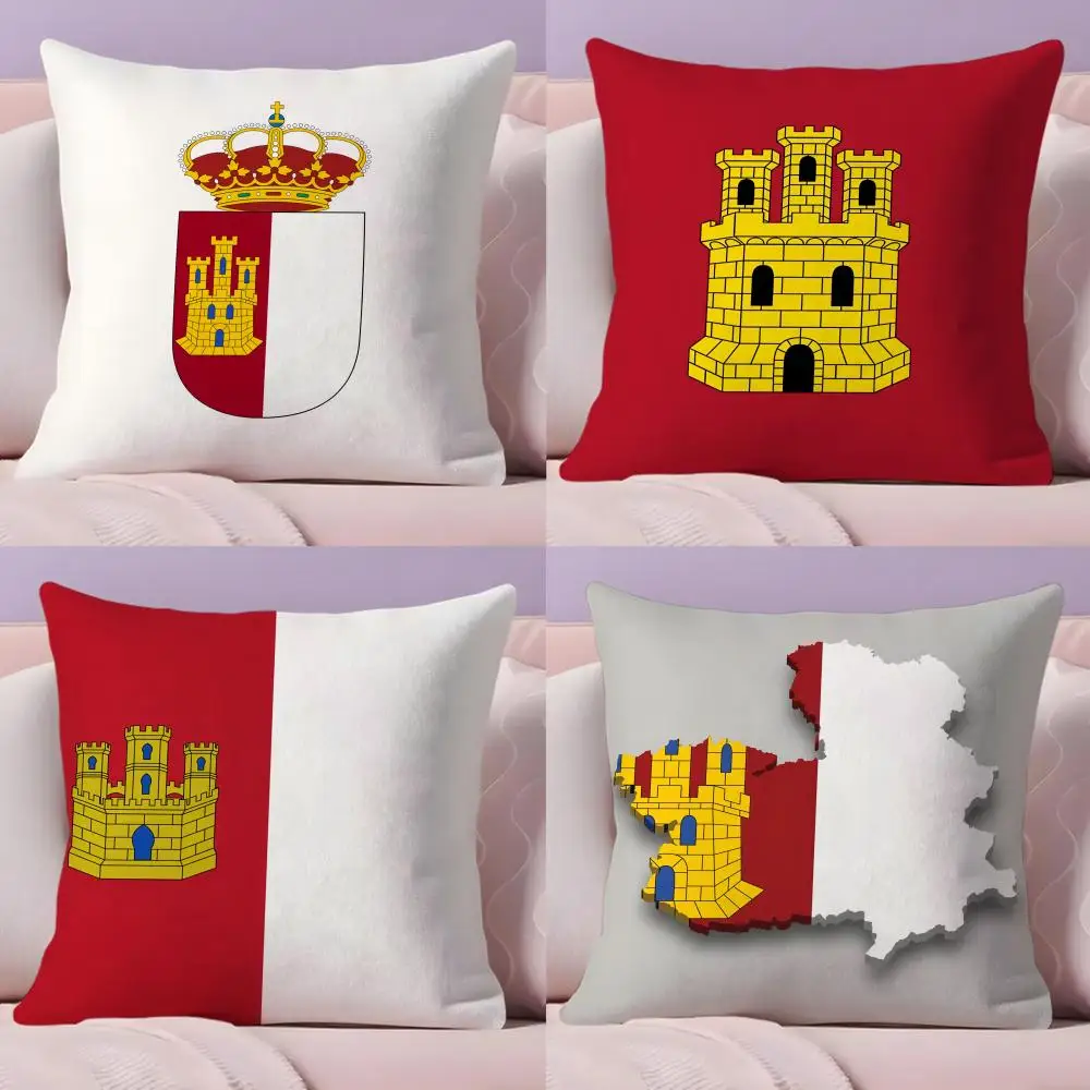 Castile La Mancha Spain Cushion Cover Soft Short Plush Double-Sided Printing Home Decor Machine Washable Pillow Case Gift