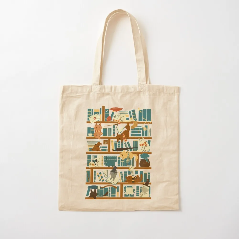 

Library Magic School Tote Bag cloth bag woman shopper bags for women Big bag Canvas Tote