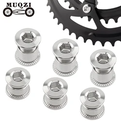 MUQZI 4/5 Pcs Bicycle Chainwheel Screws Single Double Three Disc Crank Screw MTB Road Bike Crankset Nut Chainring Bolts