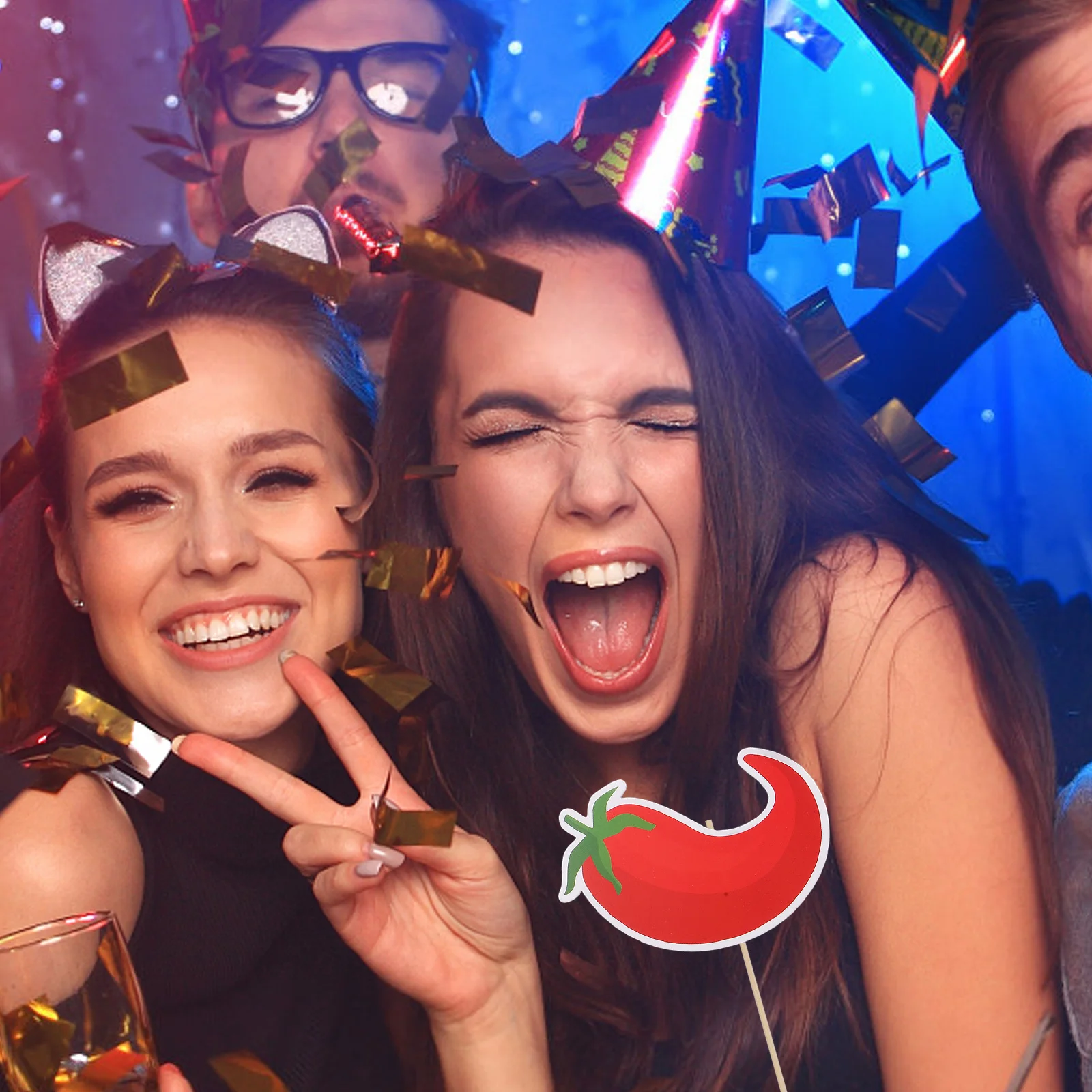 

9Pcs Hat Mustache Props Mexican Carnival Party Decoration Bright Festive Photo Booth Accessories for Theme Event Photography