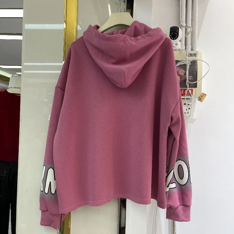 2025 Autumn Winter New Sweet Age-Reducing Cartoon Hooded Sweatshirts Jacket For Ladies Loose Casual Pullover Top Hoodies Outwear