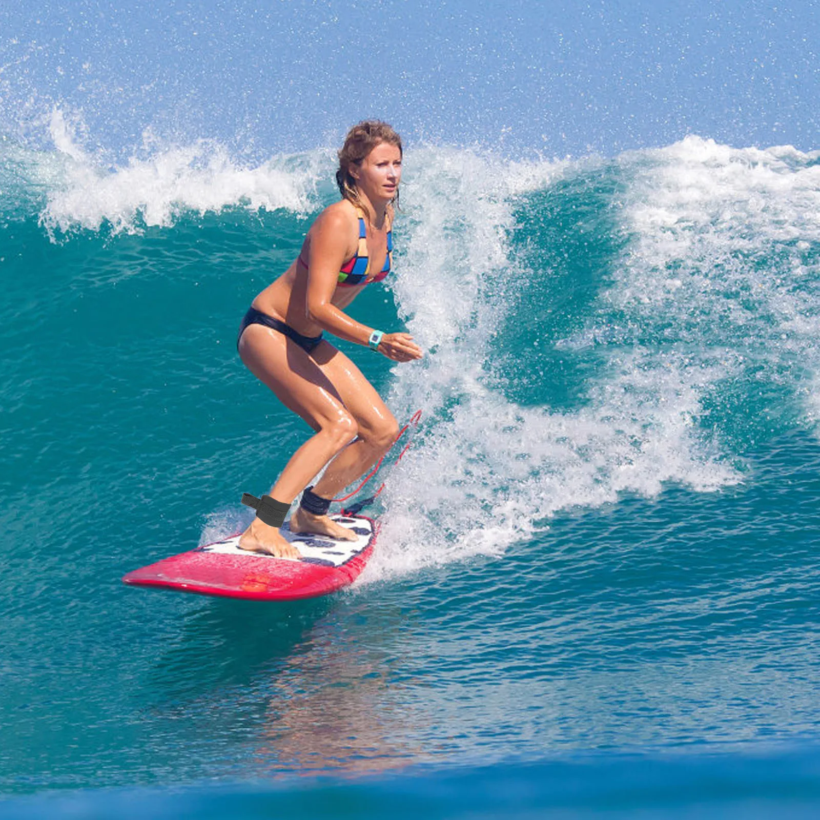 

Safety Rope Waist Belt For Surfing Heavy Duty Buckle With Waist Connector Ring Traction Rope Fixing Strap For