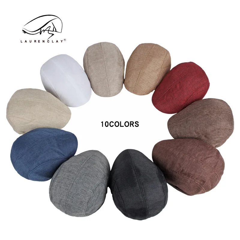 Light Board Imitation Linen Beret British Retro Summer Breathable Peaked Cat Advance Hats Middle-aged And Elderly People's Caps