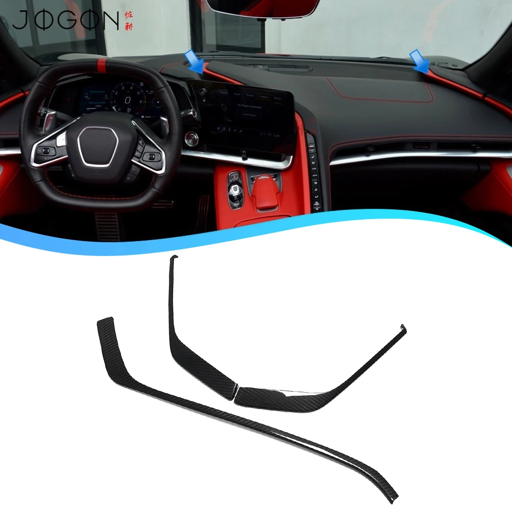 

For Chevrolet Corvette C8 Z51 Z06 Z07 E-Ray ZR1 Convertible Coupe 2020-2025 Dash Dashboard Side Console Strip Trim Real Carbon