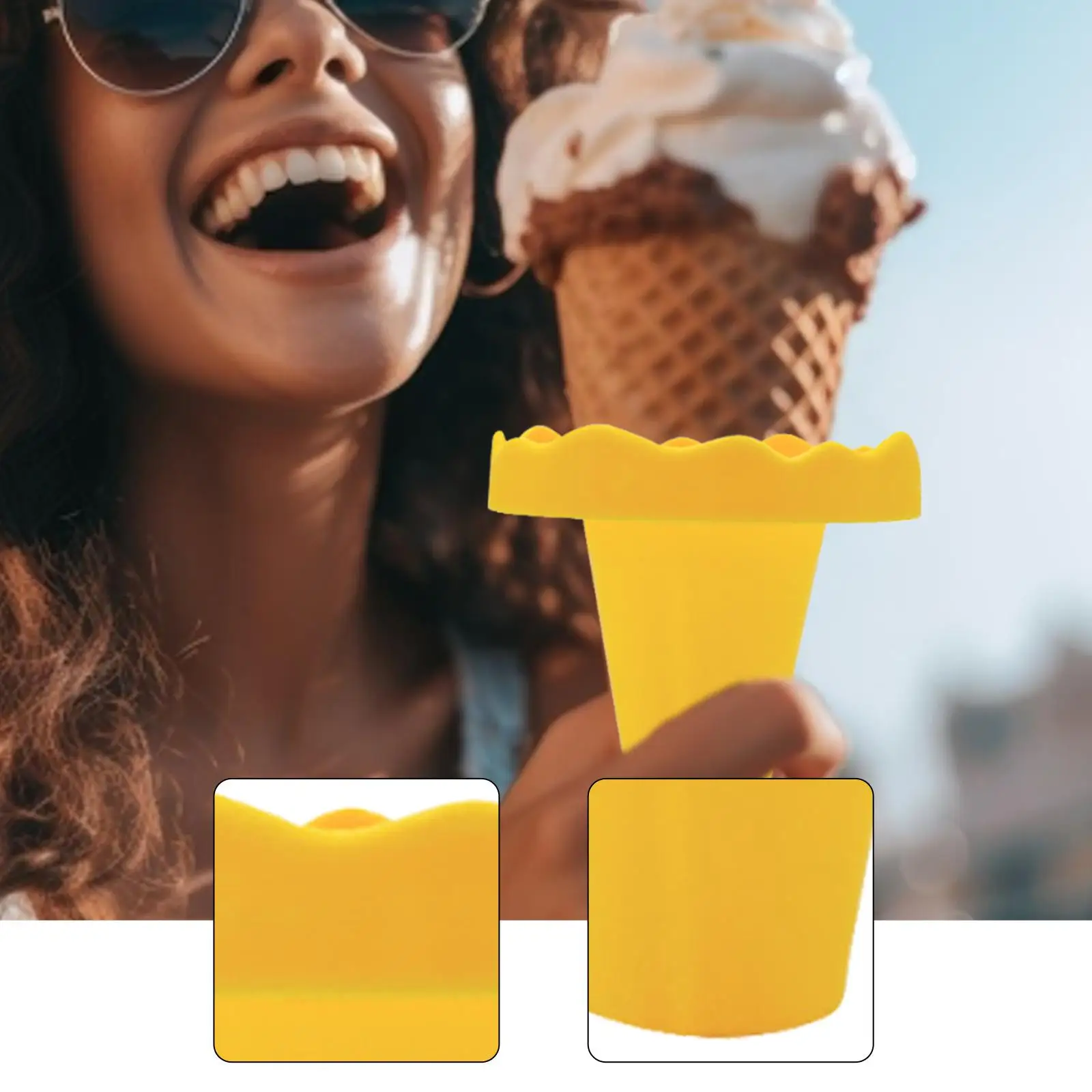 

Держатель конуса для мороженого ловля капель перед падением летних дней на улице