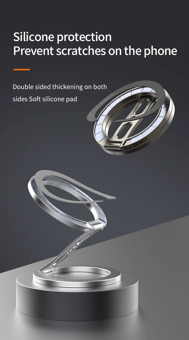 Starker Magnetischer Telefonhalter für MagSafe Doppelseitiger Magnet-Fingerring-Ständer für Desktop-Fitness Klappbare Halterung für Phone 17 16 – Detail 18