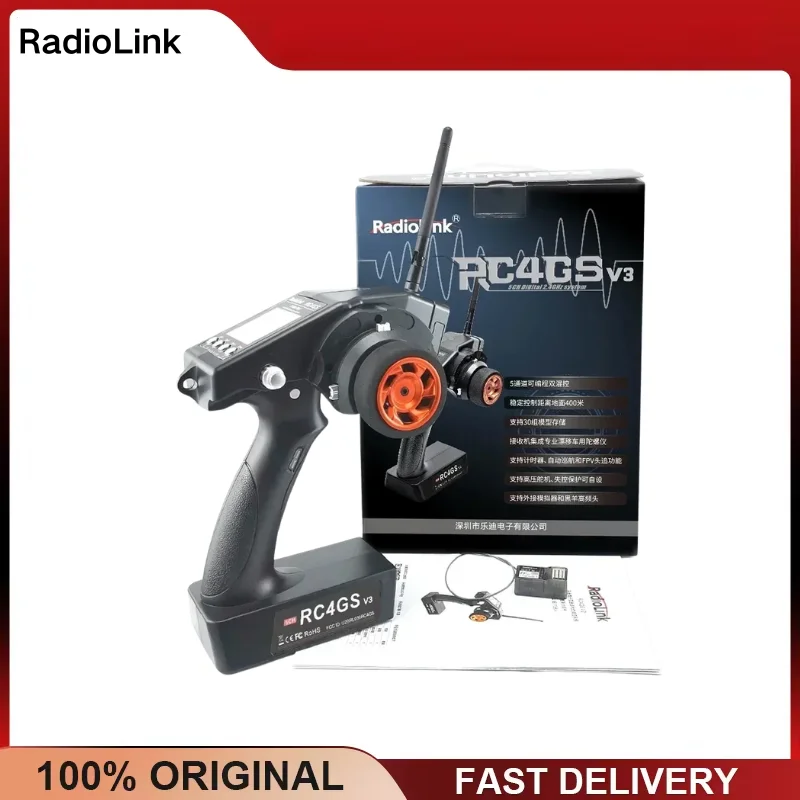 RadioLink RC4GS V3 2.4G 4CH 400M Remote Controller with R6FG Gyro Receiver for RC Car Boat Crawler Drift Buggy