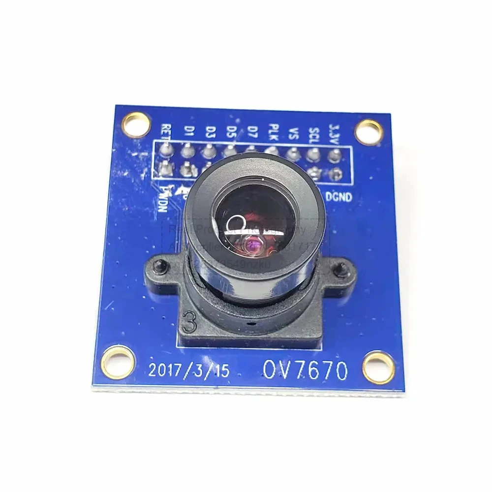 OV7670 Camera Module for STM32 Microcomputer Development Board 25 Degrees 640*480 0.3MP Adjustable Distortionless lens 18Pin