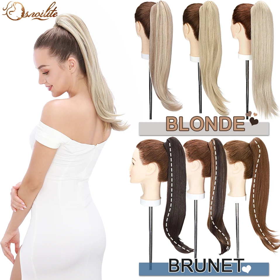 S-noilite 22inch Synthetic Claw Clip Ponytail Hair Extension Women Fake Ponytail Hairpiece Pony Tail Halloween Fluffy Daily Use
