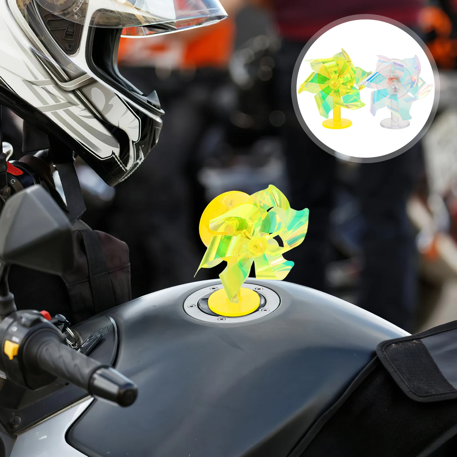 

2 Pcs Bicycle Windmill Motorcycle Decor Toy Decoration Electric Vehicle Accessory Plastic Led Garden Safety Reflector Toddler