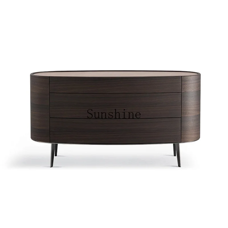 

Italian light luxury minimalist high-end side cabinet medium antique bedside table