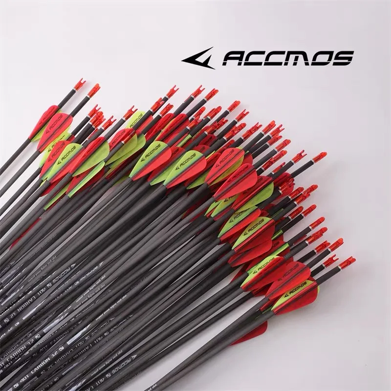 6pc/12pc 40Ton Carbon Arrows ID3.2mm Already Made for Archery Shooting Spine350/400/450/500/550/600/650/700/750/800/850/900/1000