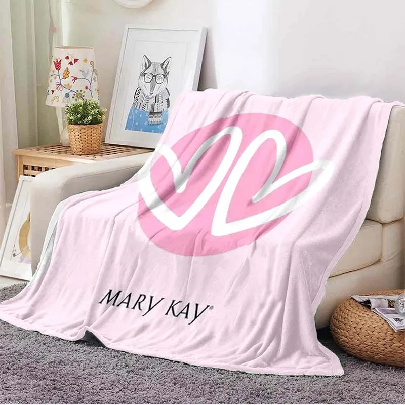 Simple M-ary Kay logo pattern printing is soft and comfortable Flannel Portable Comfortable Warm Blanket blankets for beds