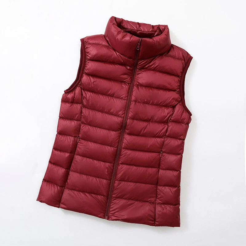 90% White Duck Down Jacket Women Vest Autumn Winter Sleeveless Waistcoat Warm Lightweight Puffer Jacket Female Tops Outwear