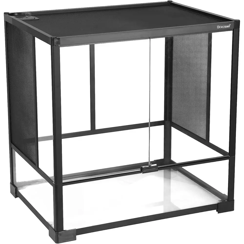 

60cm x 45cm x 60cm Glass Terrarium with Ventilation for Reptiles and Amphibians
