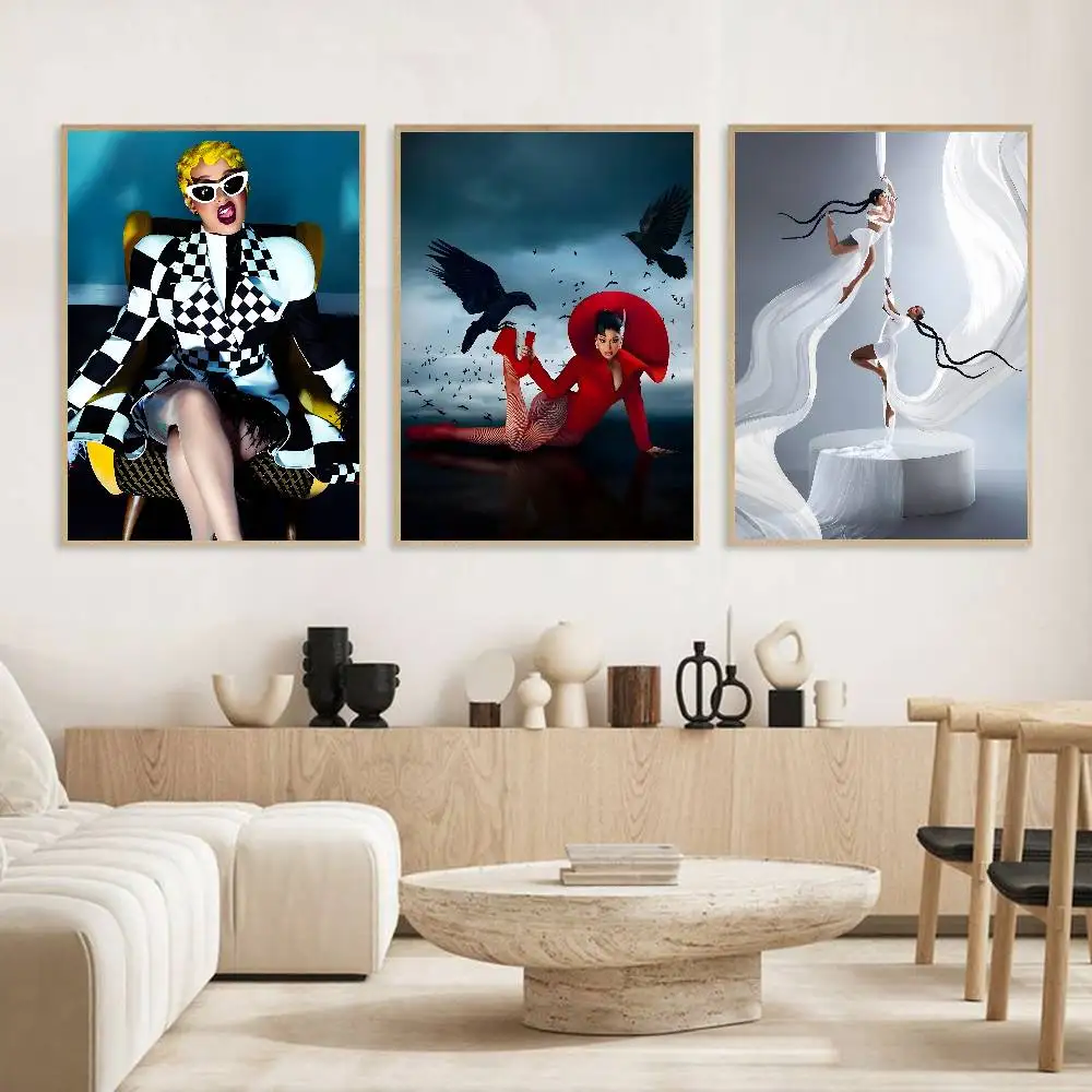 ملصق Singer C-Cardi B عالي الدقة، ملصقات ذاتية اللصق مقاومة للماء مثالية لتزيين غرفة المعيشة وغرفة النوم