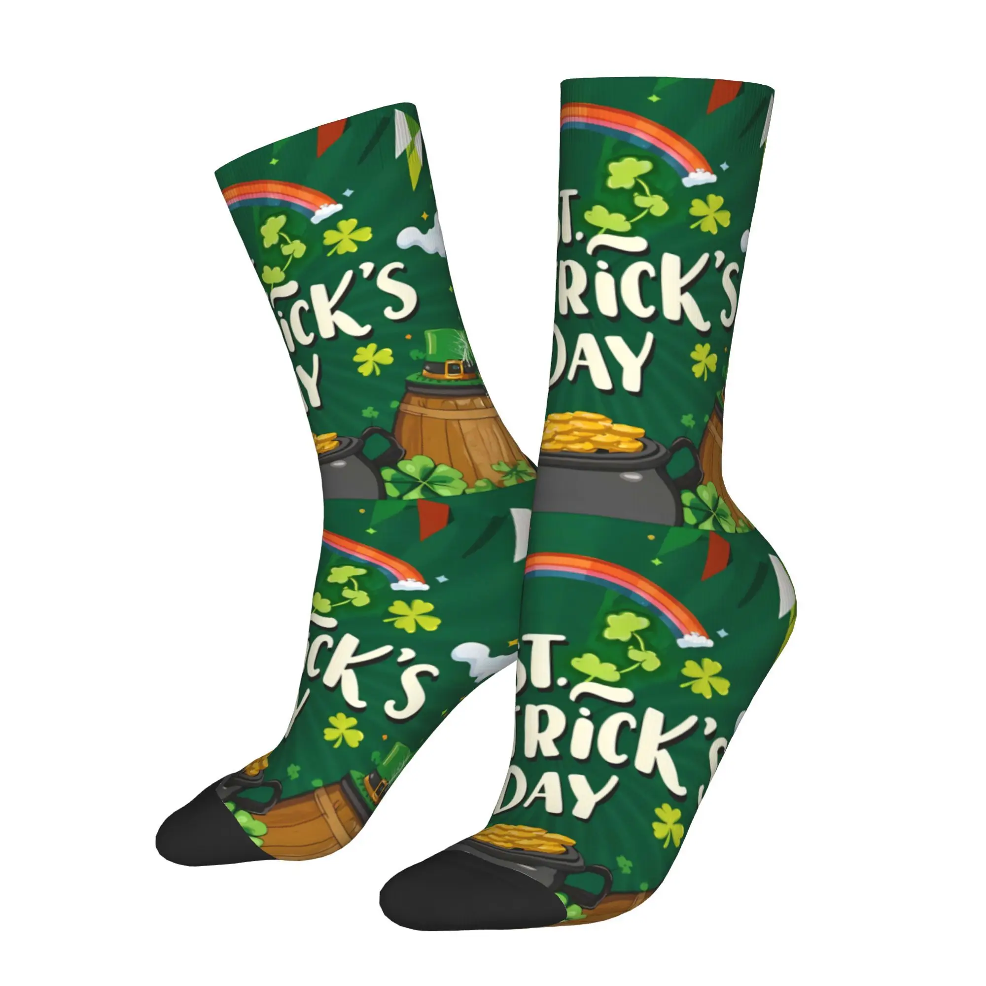 

Saint Patrick's Day Clover Sock Printed Man Polyester Fashion