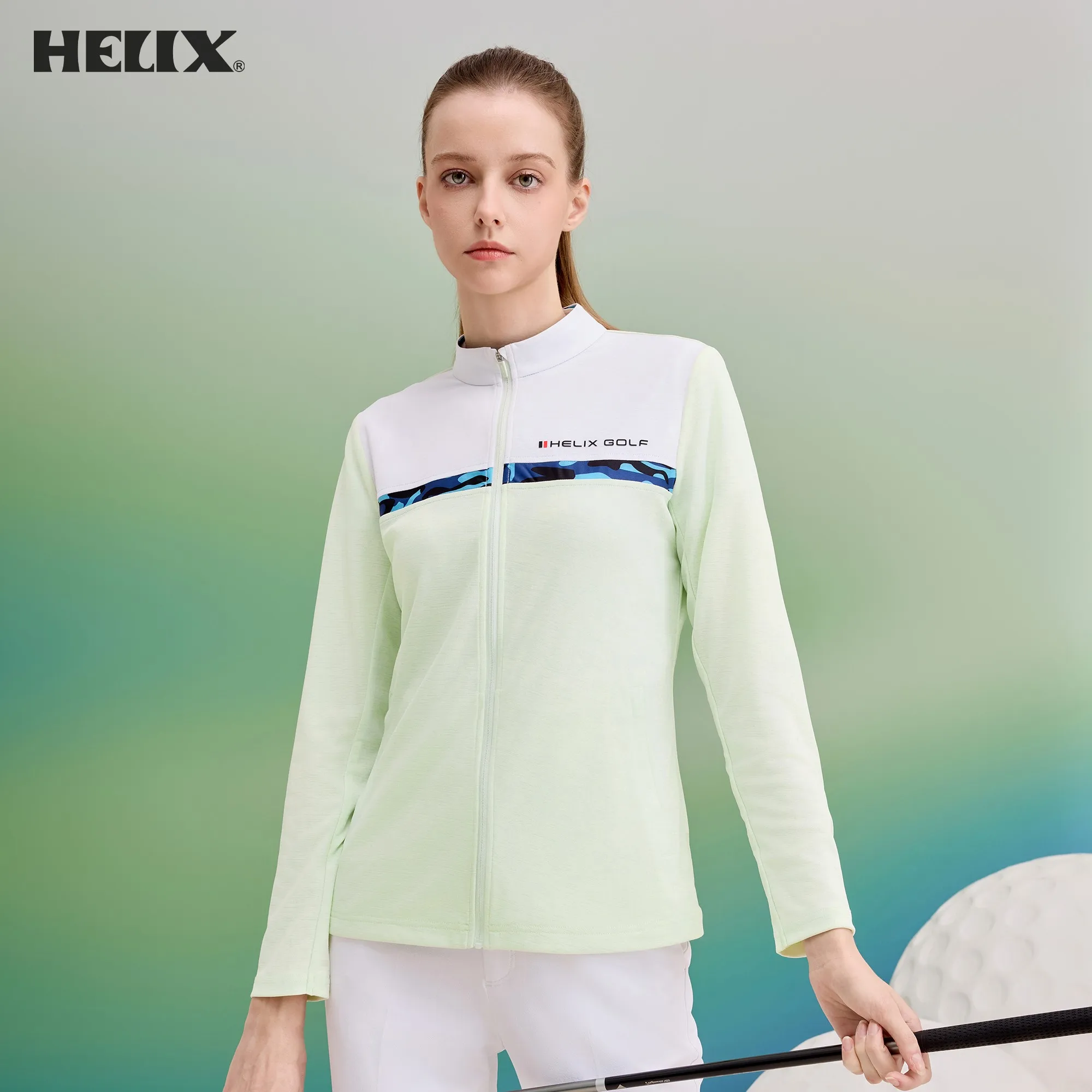 HELIX Golf Clothing Women's Stand-Up Collar Jacket Outdoor Sports Soft Breathable Fashionable Jacket